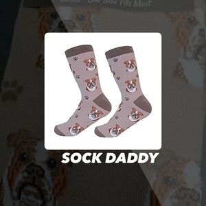 NWT Sock Daddy Bulldog Crew Socks